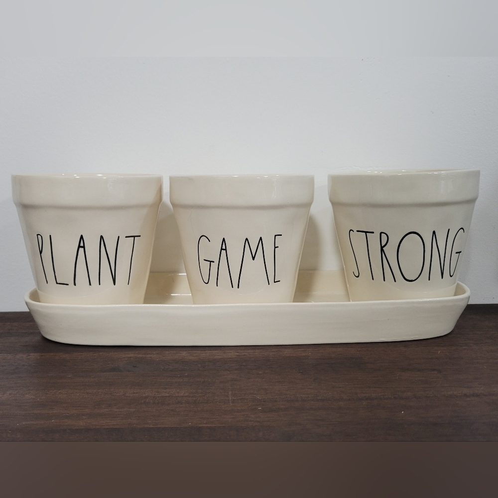 Rae Dunn Plant Game Strong Ceramic Planter Set